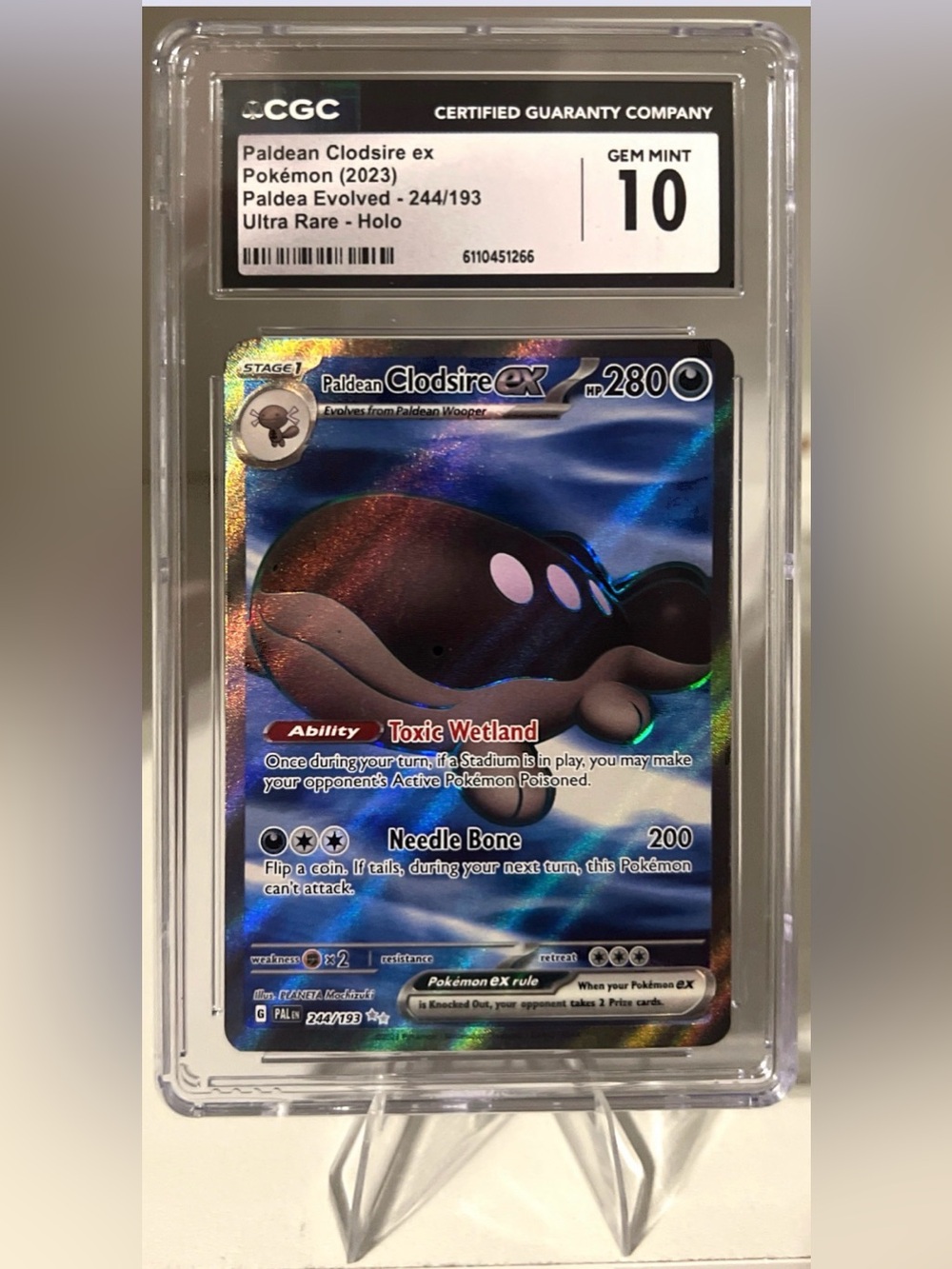 Pokémon TCG: Paldea Evolved - PALDEAN CLODSIRE EX 244/193 - CGC GEM MINT 10